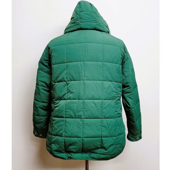 NEW Qulited Puffer Lightweight Pullover Hooded Green Coat XXL - Picture 10 of 12